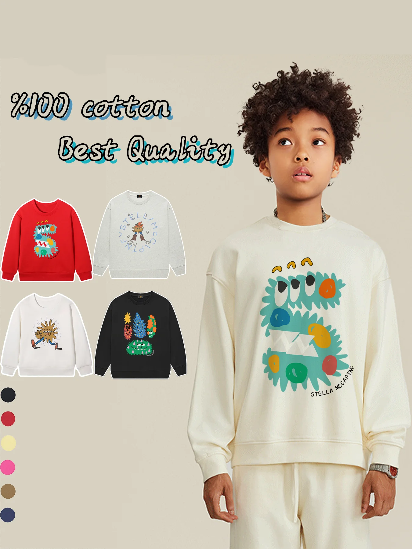 

Baby Boys Sweatshirt Autumn New Kids Pullover Cotton Cartoon starfish Fun Prints Hoodies Children's Clothing Teen Boy Sweater