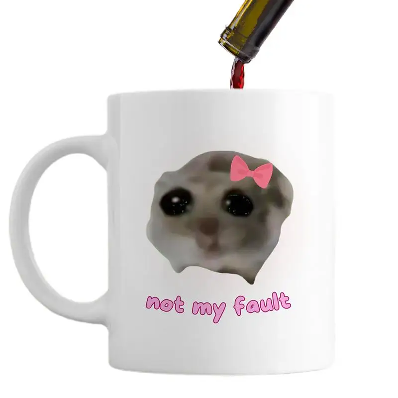 Hamster Coffee Mug Funny Mug Sad Hamster Tea Cup Sad Hamster Hilarious Novelty Coffee Cup Funny Meme Mug For Home Offices