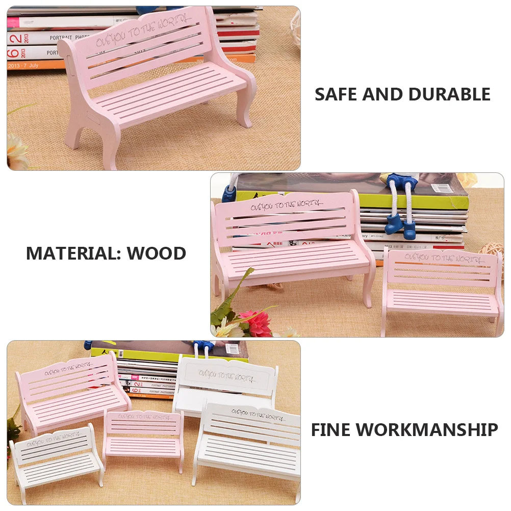 

Miniature Furniture Bench Mini Wooden Bench Bench Toy Home Desktop Ornament Garden Ornament