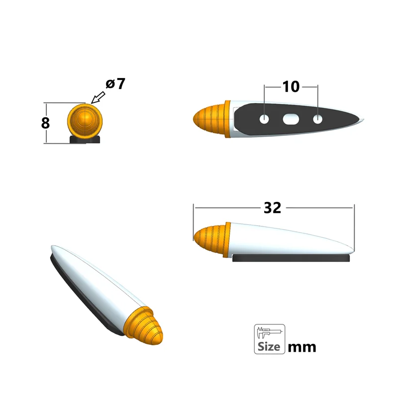 2Pcs LED posizione Marker Light lampada da tetto faretto per 1/14 Tamiya RC camion rimorchio Scania 770S Benz Actros 3363 Volvo MAN Parts