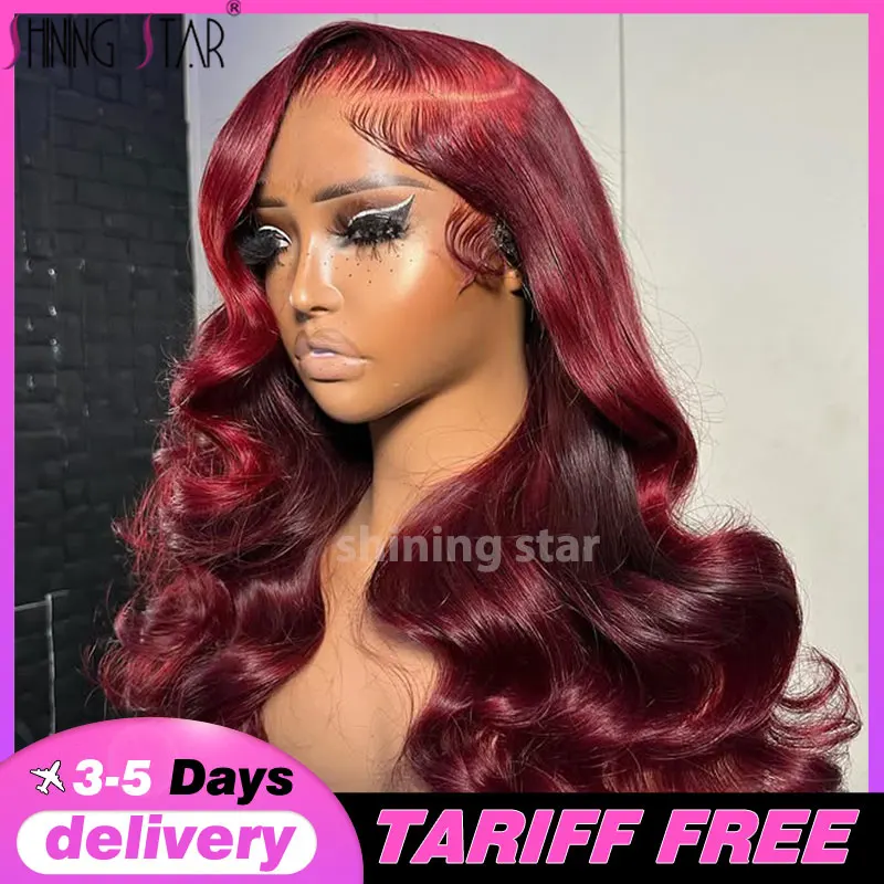 

99J Burgundy 13X6 Lace Front Human Hair Wigs For Women Brazilian Body Wave Red Hair Lace Wigs 13X4 Hd Lace Frontal Wigs Remy