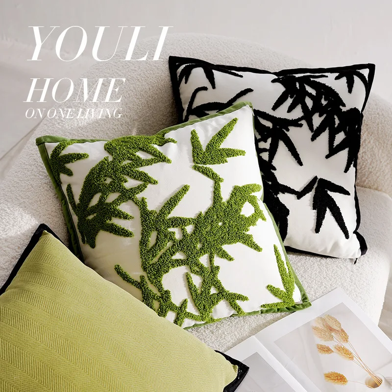 30x50/45x45CM Luxury Embroidered Throw Pillow Cover French Retro Stamping Waist Cushion Cover Decor Home Decorative Pillowcase