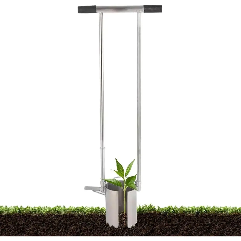 

Кашпо с длинной ручкой и мягкой ручкой, инструмент для пересадки из нержавеющей стали для копания, прополки и отбора проб почвы