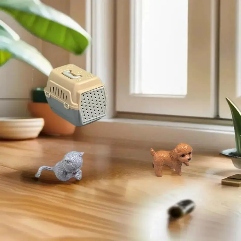 2/4Pcs Realistic Mini Dog & Cat Cage With Door Miniature Dollhouse Pet House For Doll Accessories Mini Pets Habitat