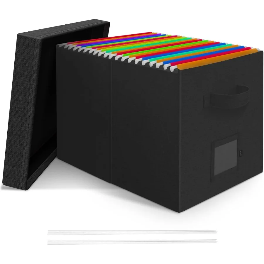 

Коробка-органайзер для файлов с крышкой, подвесная коробка для хранения файлов для льна с ручкой, складная коробка для наполнения документов для письма, легальная папка