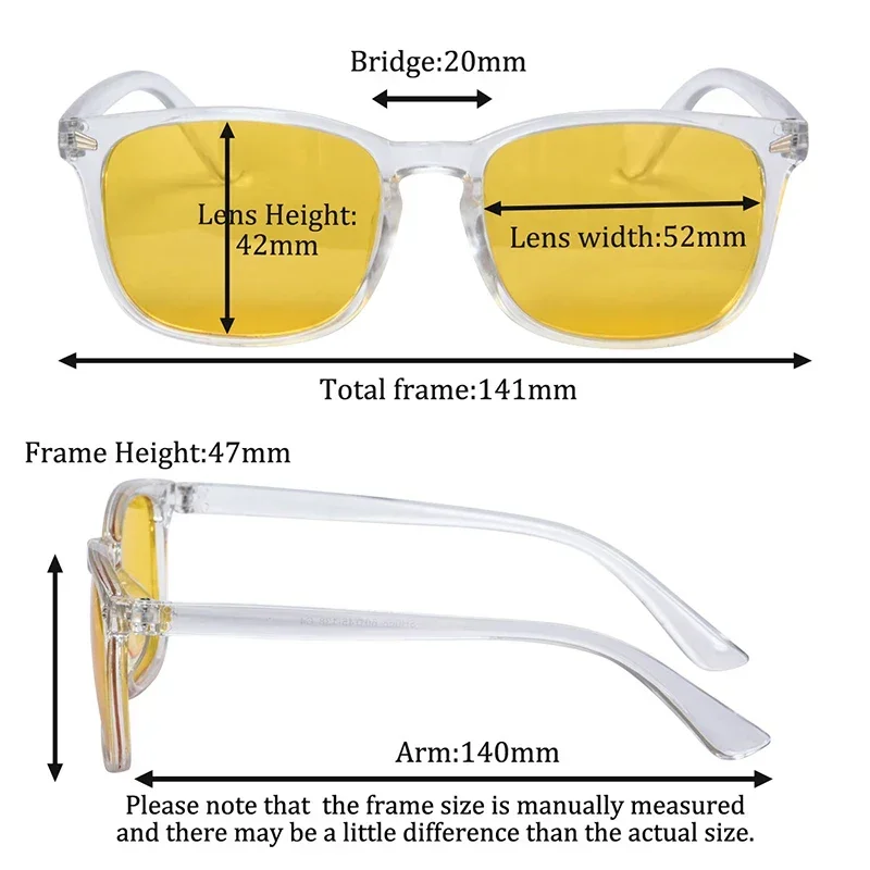 SHINU Night Vision Glasses Car Driving Glasses Polarized Yellow Lens Goggles See Clear Day Night Square Glasses - Image 5