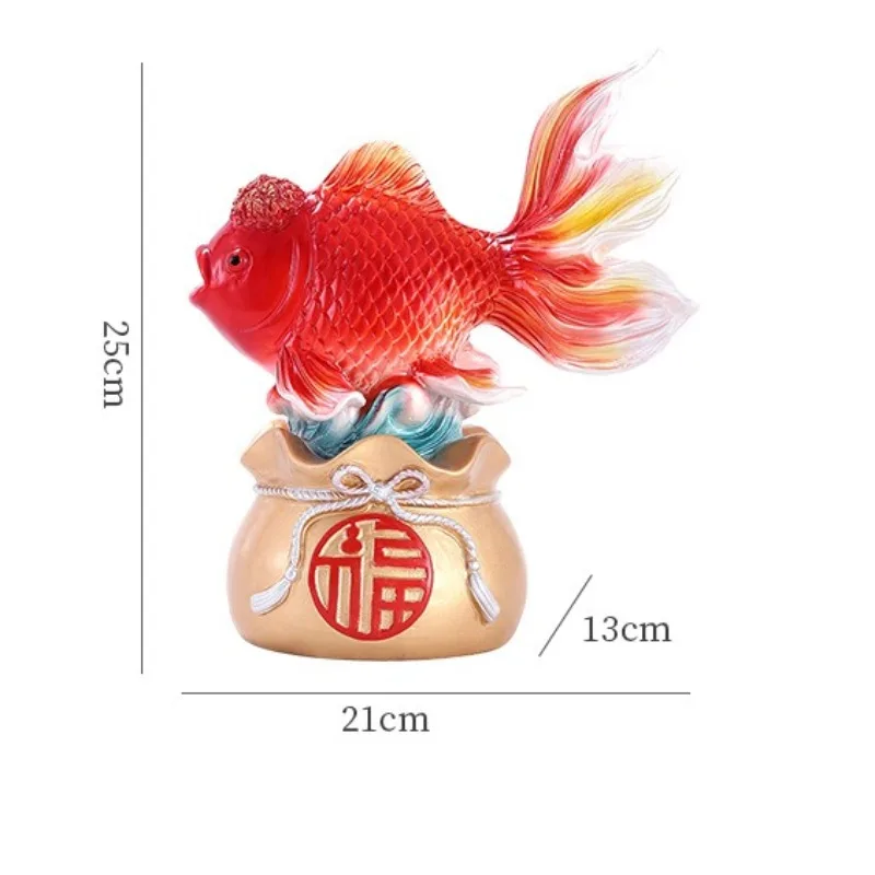 There are fish every year, new Chinese lucky bag koi fish ornaments, living room entrance office new house decoration gifts