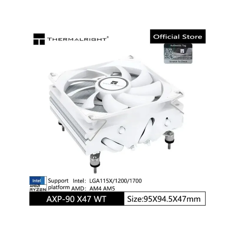 Thermalright AXP90-X47 ITX Air-Cooled CPU Radiator 47mm 4 Heatpipe Down-Pressure CPU Cooler Supports LGA1700/115X/1200/AM5/AM4