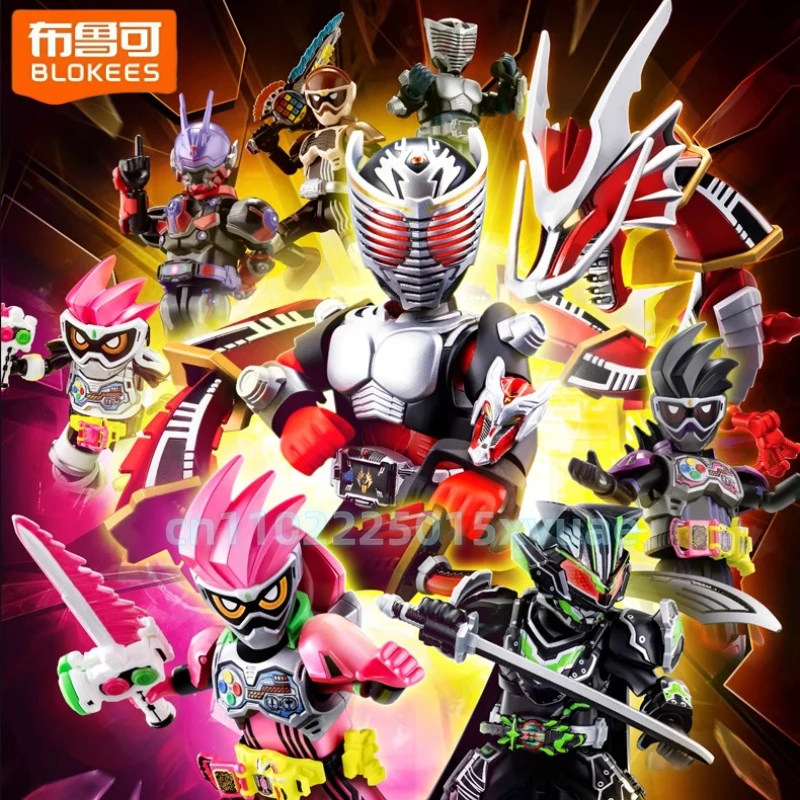 

BLOKEES 1/9Pcs Kamen Rider Building Block Episode 3 Survival Game Kamen Rider Glare Assembling Toy Movable Model Collect Gifts