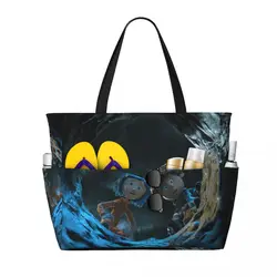 Custom Halloween Horror Film Coraline Travel Tote Bag Women Large Capacity Grocery Shoulder Shopper Bags