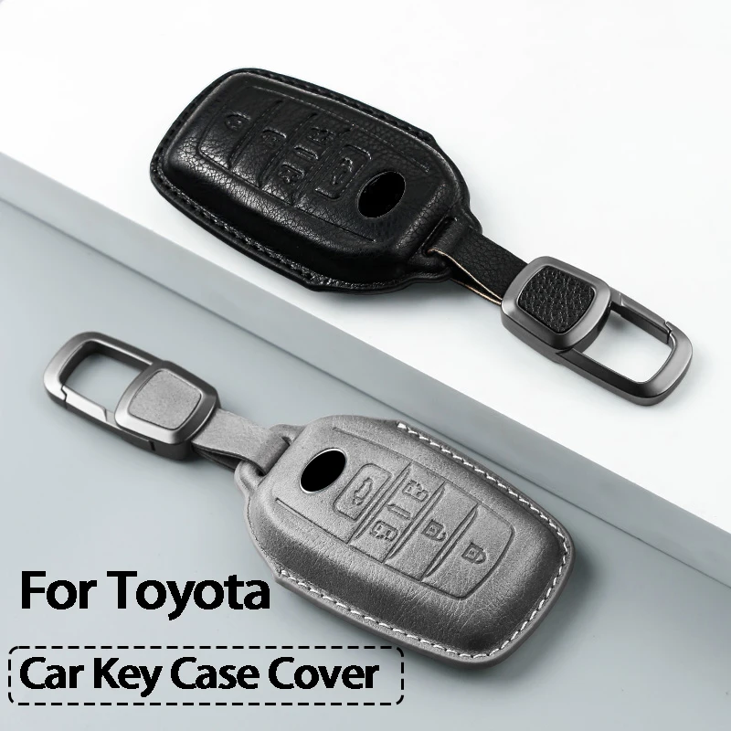 

Leather Car Remote Key Case Cover For Toyota Previa Alphard Vellfire Sienna Granvia Car Key Fob Shell Keychain