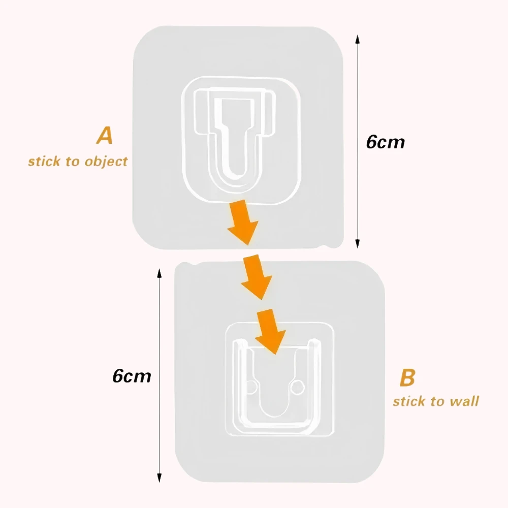 Dubbelzijdig Zelfklevende Muurhaak Sterke Traceless Haak Zelfklevende Onzichtbare Haken Keuken Slaapkamer Organizer 5/10/20 Pairs