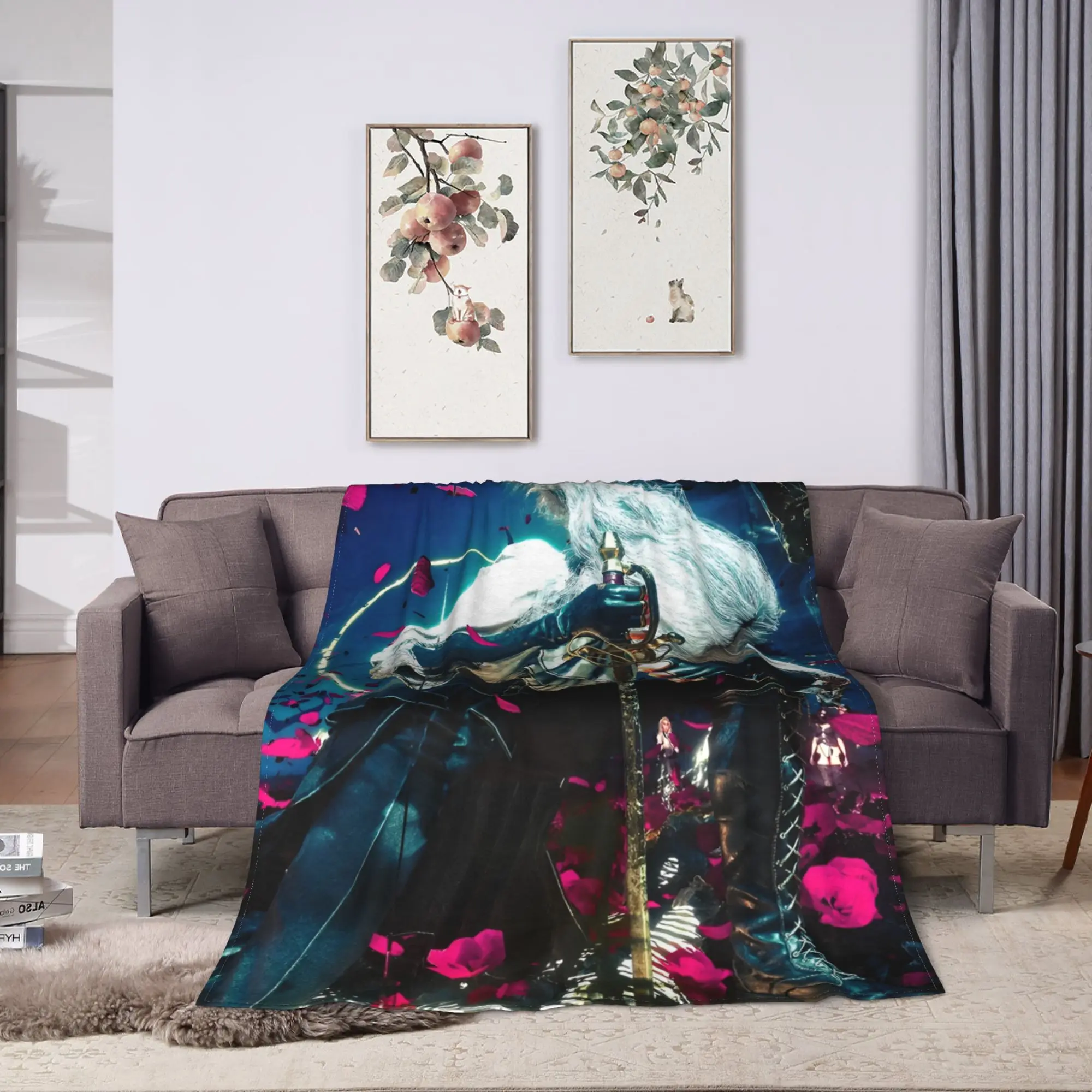 Clair Obscur Expedition 33 Maelle Blanket  Plush Throw Blanket For Home Decor Airplane Travel Flannel Bedspread Bed Cover