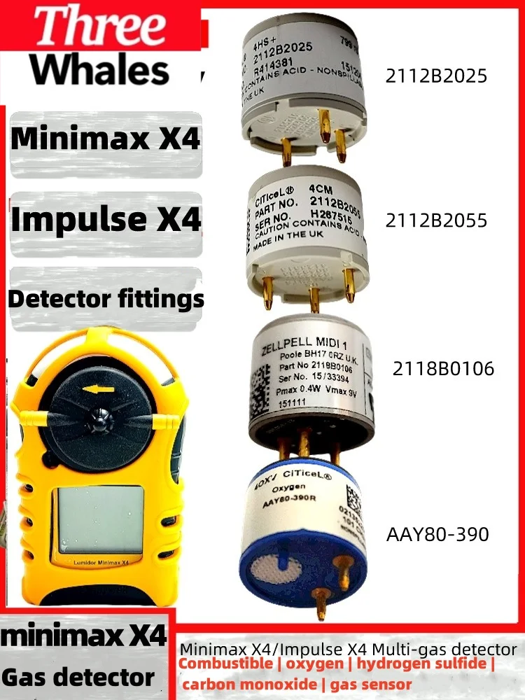 Honeywell Minimax X4 Impulse X4 Detector fittings  Combustible,Hydrogen sulfide oxygen,carbon monoxide,Oxygen  sensor