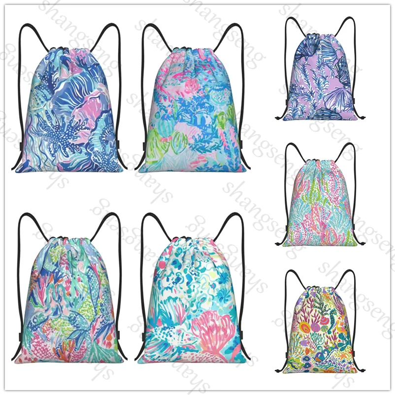 Drawstring Bag Sports Backpack Bundle Pocket Basketball Bags Boy Birthday Christmas Shoe Sports Bag Marine creature sea turtle