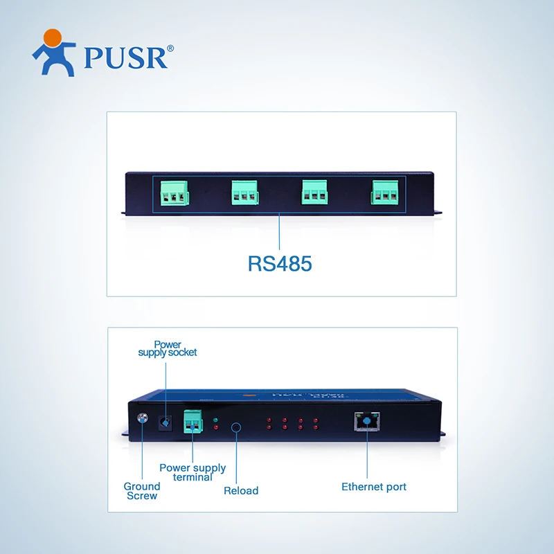 Picture 4: PUSR 4 Port RS485 to Ethernet Converter serial server Modbus to ethernet Edge Computing MQTT TCP Client EMC Protection N540-H7-4