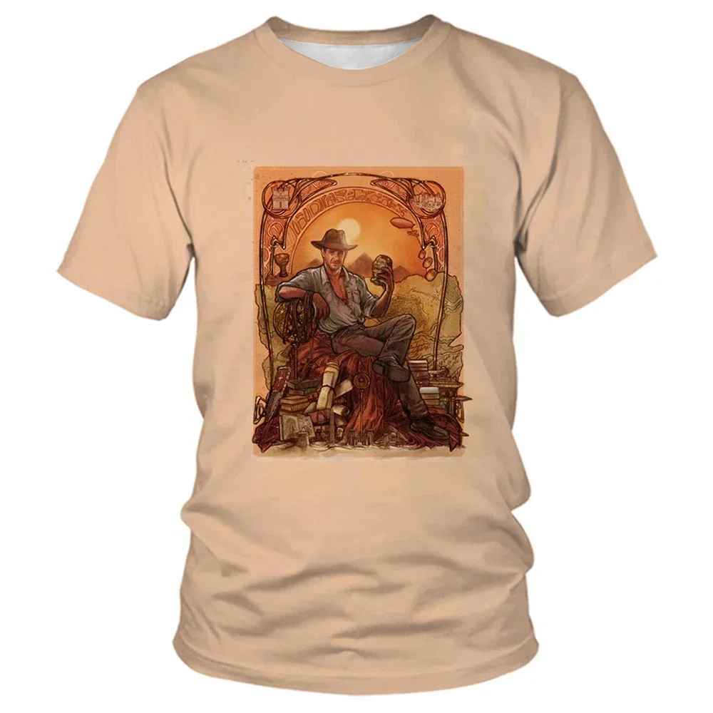الأفلام الكلاسيكية الانطباع ثلاثية الأبعاد إنديانا جونز-theme الرياضة المسرح سريعة التنفس أرض الإنسان تي شيرت خارجي ريترو ديكونتراكت #3
