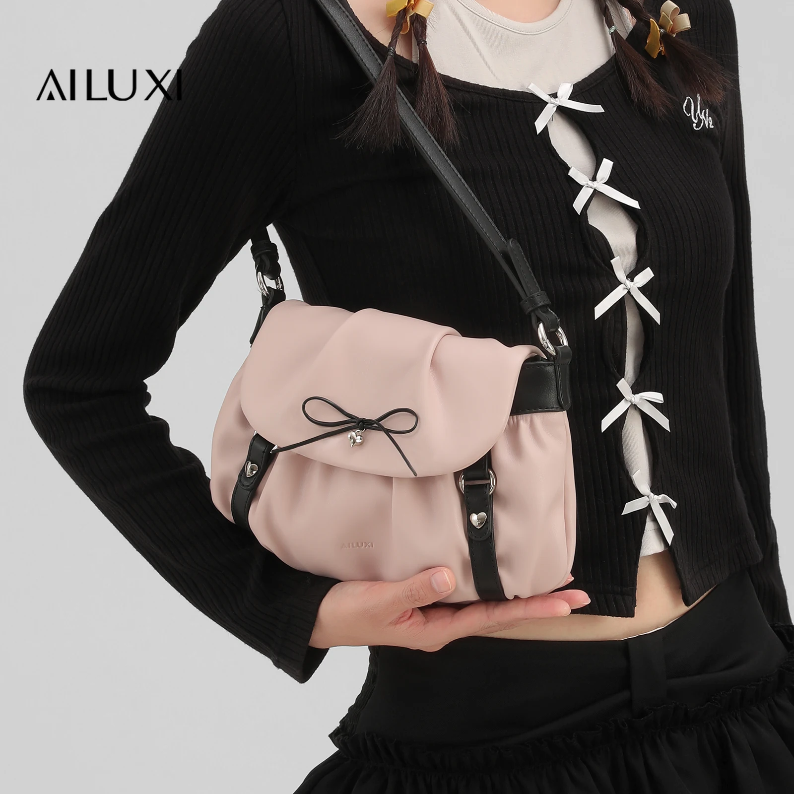 AILUXI Women Saddle Bag for Christmas Gift Original Designer Brand Fashion One Shoulder Crossbody Fashion Underarm Handbag