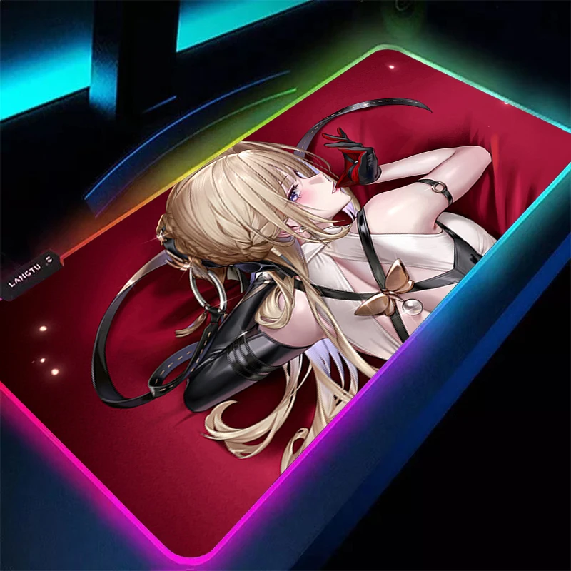 

RGB Mouse Pad PC Desk Mat Gamer Office Laptop Zenless Zone Zero Evelyn Chevalier Keyboard Table Gaming Accessories LED Mousepad