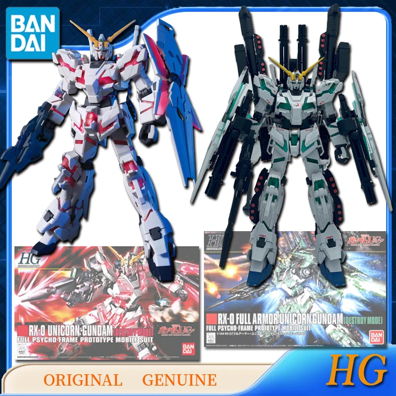 

Bandai Original Genuine Gundam HGUC RX-0 UNICORN GUNDAM Anime Action Figures Toys for Boys Kids Gift Collectible Model Ornaments