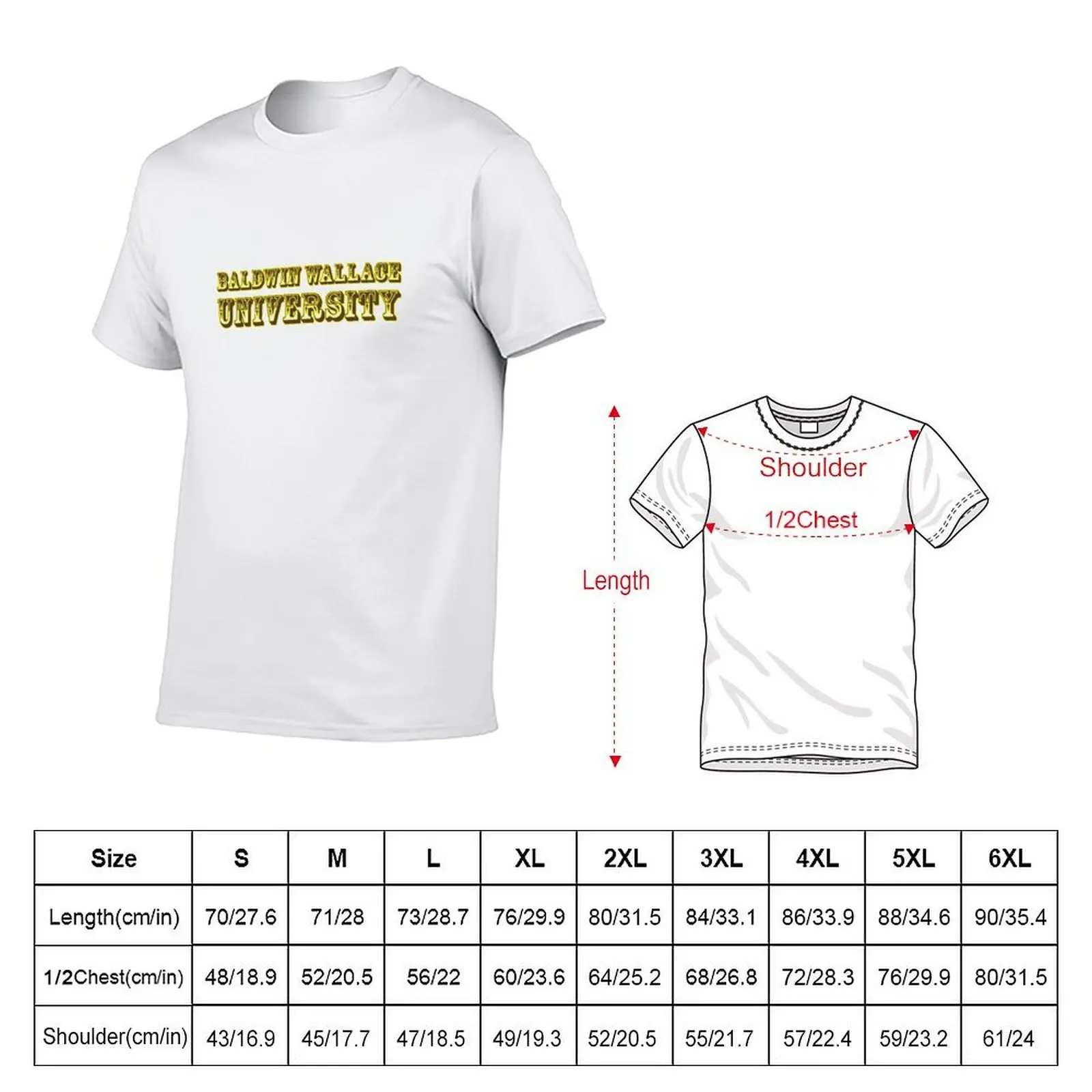 Baldwin Wallace University T-Shirt quick drying vintage anime shirt men clothings