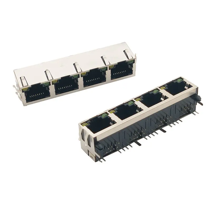 10PCS 56 RJ45 network socket with upward opening. RJ45 with elastic band and light. 8P8C horizontal network socket cover.
