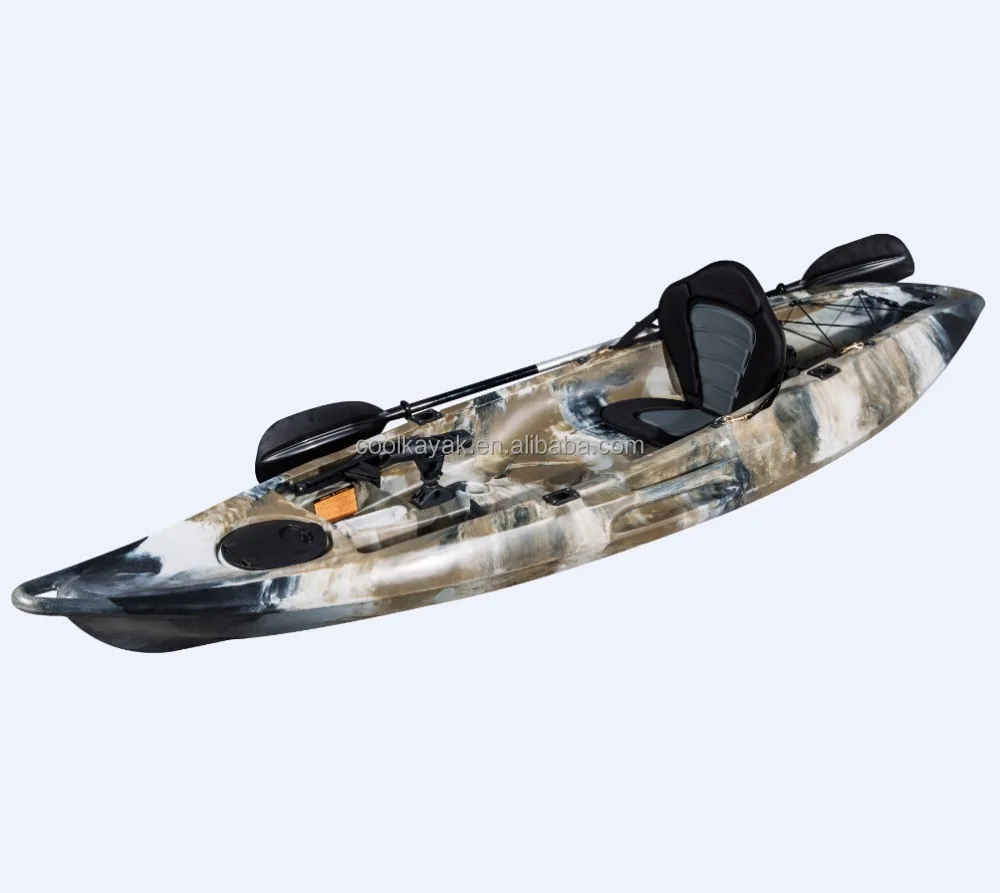Tandem Two‑Person Sit‑on‑Top Fishing Kayak Durable Rotomolded Hull For Freshwater Angling