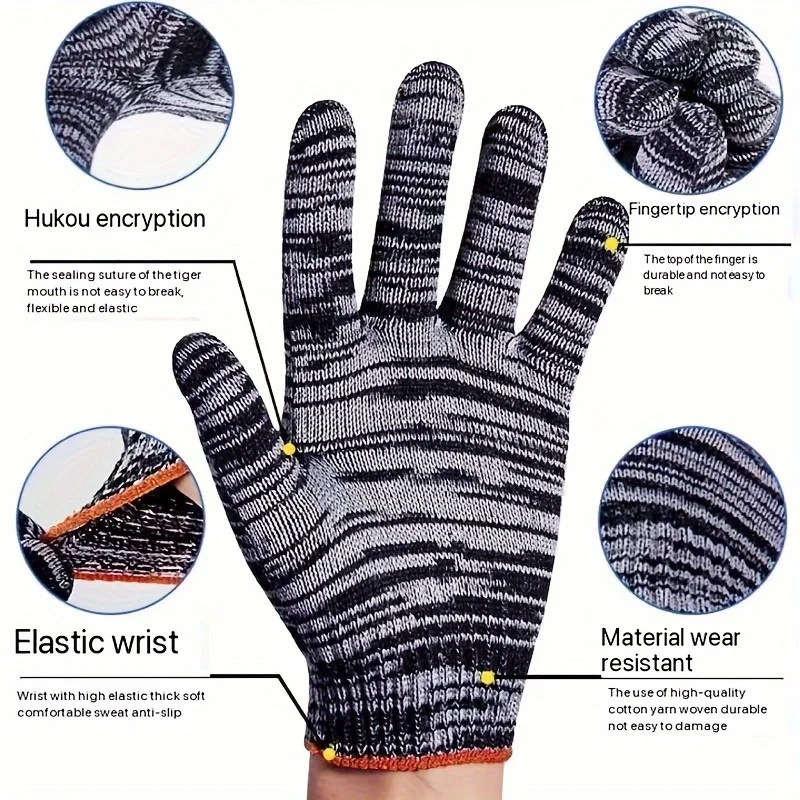 Work Gloves Wear Resistant Work Gloves Stain Resistant Outdoor Camping Climbing Fishing Non-slipKnitting Breathable Work Gloves