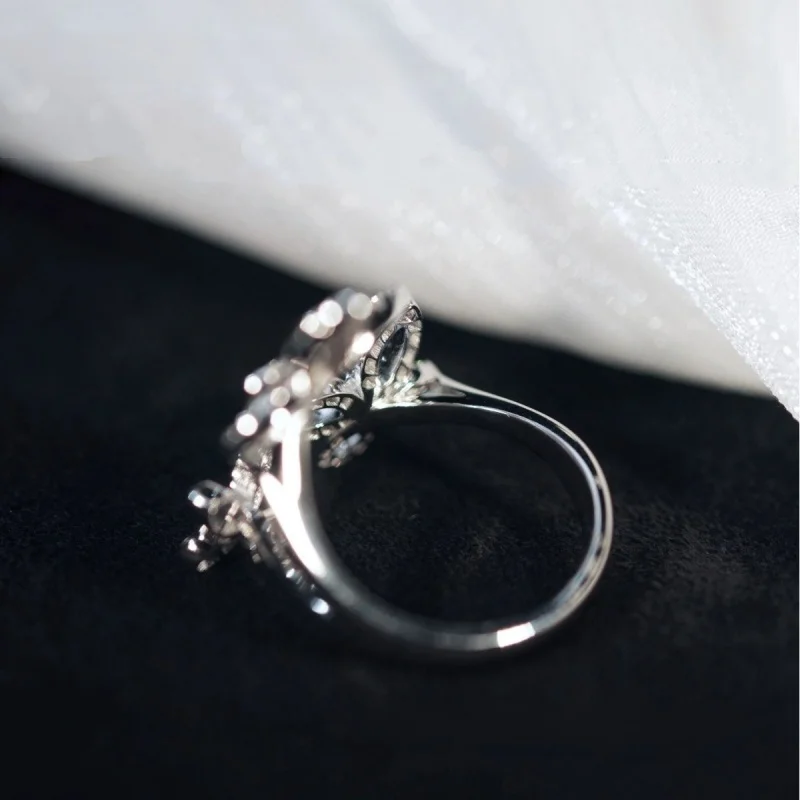 Classic S 925 sterling silver hollowed out diamond set three different butterfly shaped women's rings