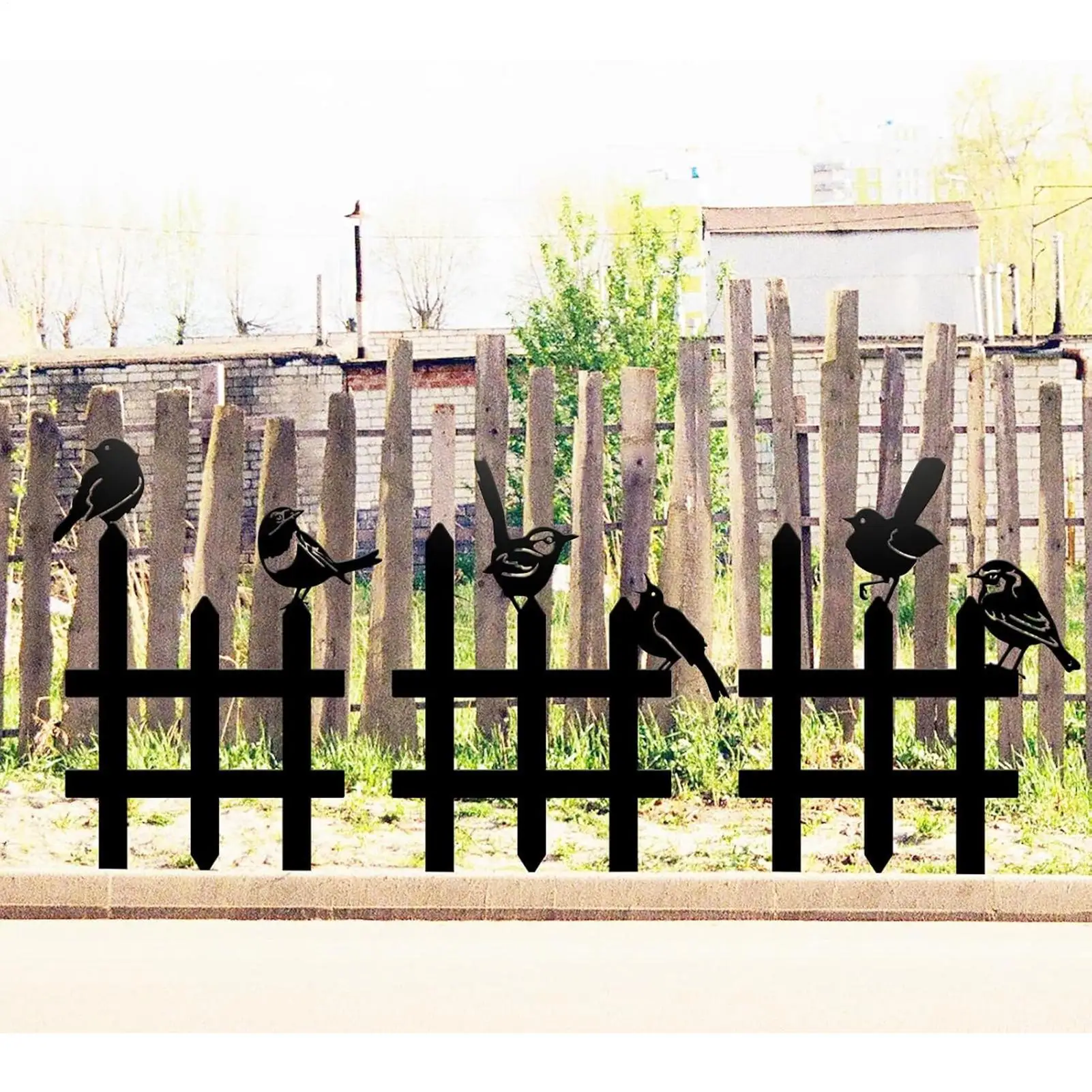 Garden Fence Border 3 Pieces Bird Design Ground Stake Edging Ground Insert Fence For Garden Landscape Backyard Lawn Patio Deck