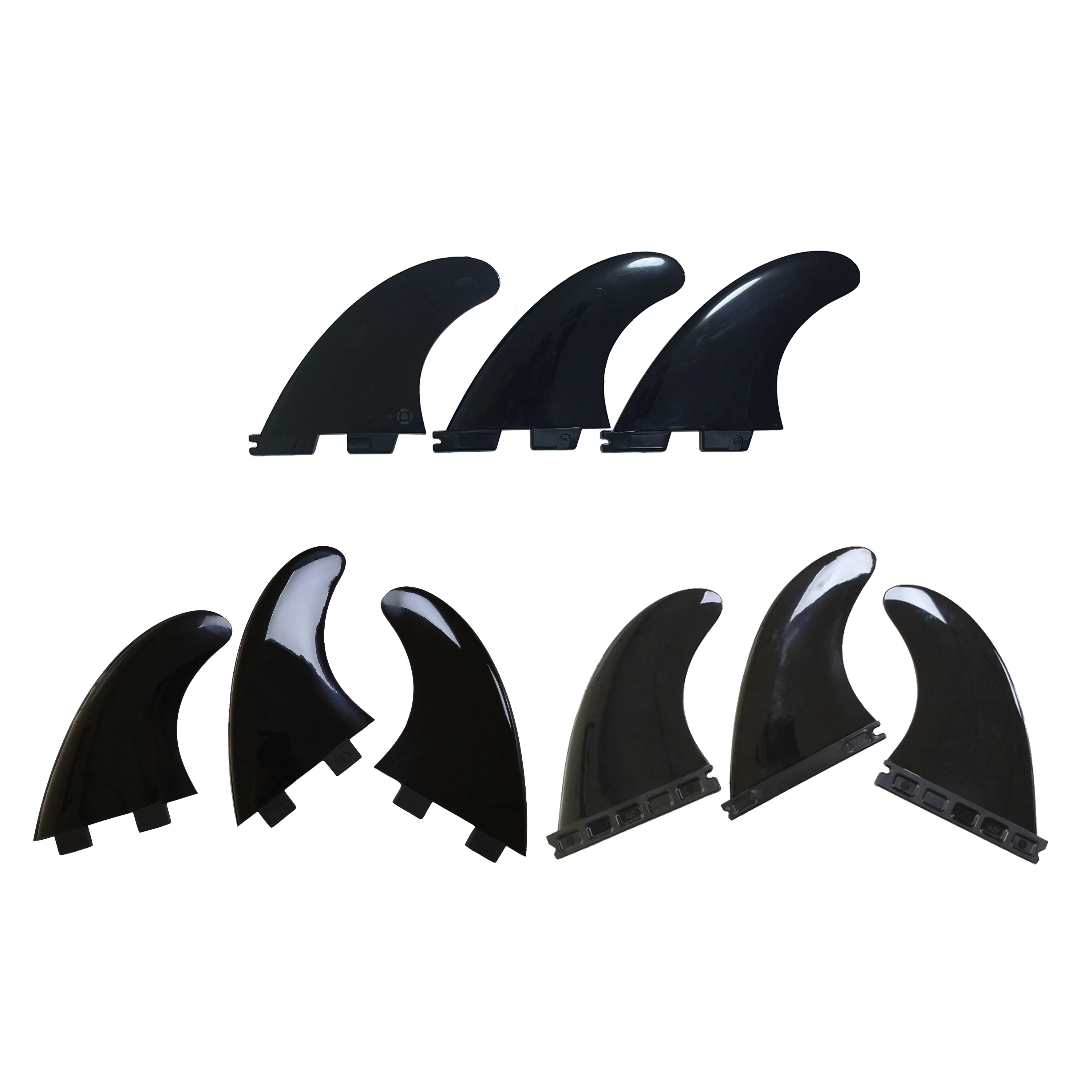 RISECE Soft TPU Rubber Surfboard Fins Plastic Surfboard Fin Black G5 Thruster Nylon Surf Fin Set 3pcs