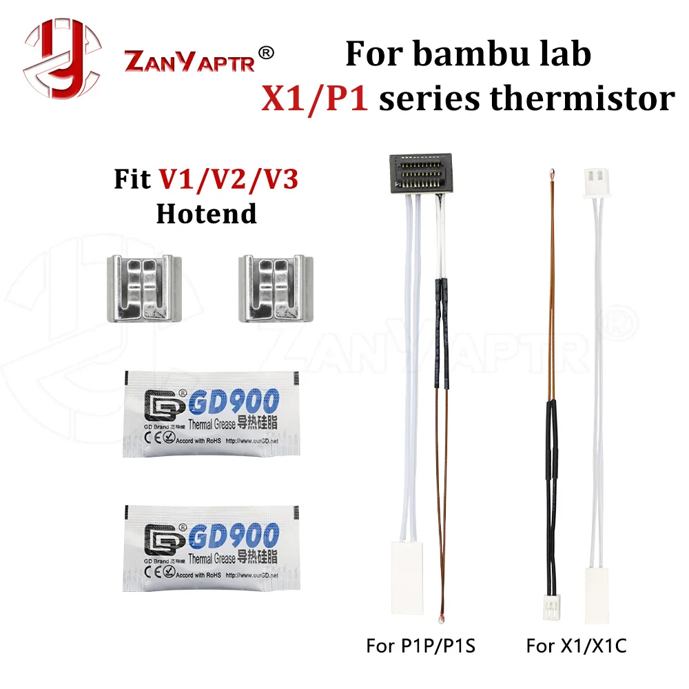 For Bambulab  Lab P1/X1 series termistore Heater 24v 65w Caremic Heater sensore di temperatura 30 ℃ per Bambu Hotend