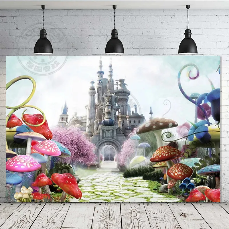 Alice In Wonderland Baby Birthday Backdrops For Photography Princess Party Decor Portrait Photographic Background Photo Studio