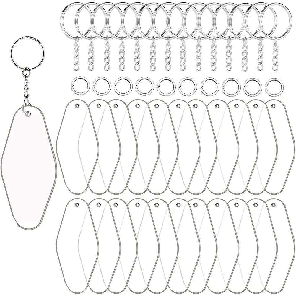 

30 set 30 Sets Key Tags Keychains Acrylic Practical Decorative Storing Organized Blank Souvenirs Class Reunion School Activities
