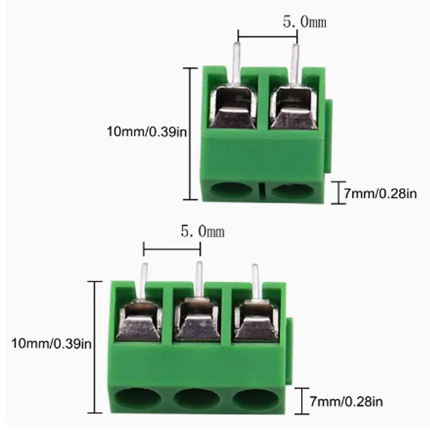 O bloco de terminais do PWB Kf301-3p/2p, 5.08mm, pode ser emendado, conectores de encaixe (20 uma caixa)