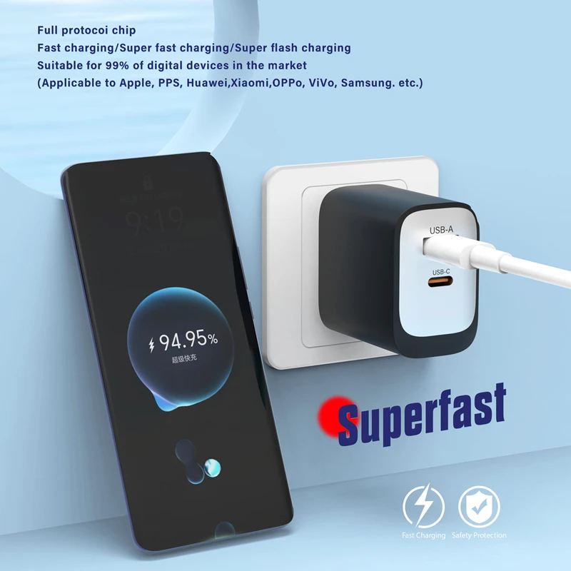 VIVO 200 واط شحن سريع رئيس متعدد المنافذ الاتحاد الأوروبي/الولايات المتحدة/المملكة المتحدة التوصيل Qc3.0pd USB نوع C شاحن الهاتف المحمول رئيس آيفون هواوي سامسونج #3