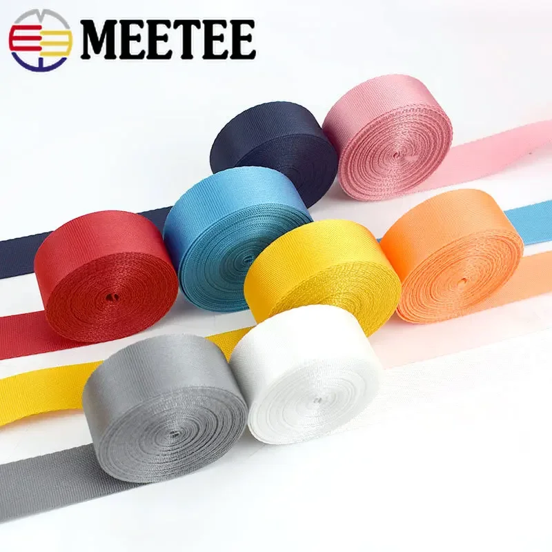 8Meter Polyester Nylon Webbing Tape 20-50mm Decorative Ribbon Band Backpack Bag Strap Dog Collar Bias Binding Sewing Accessories