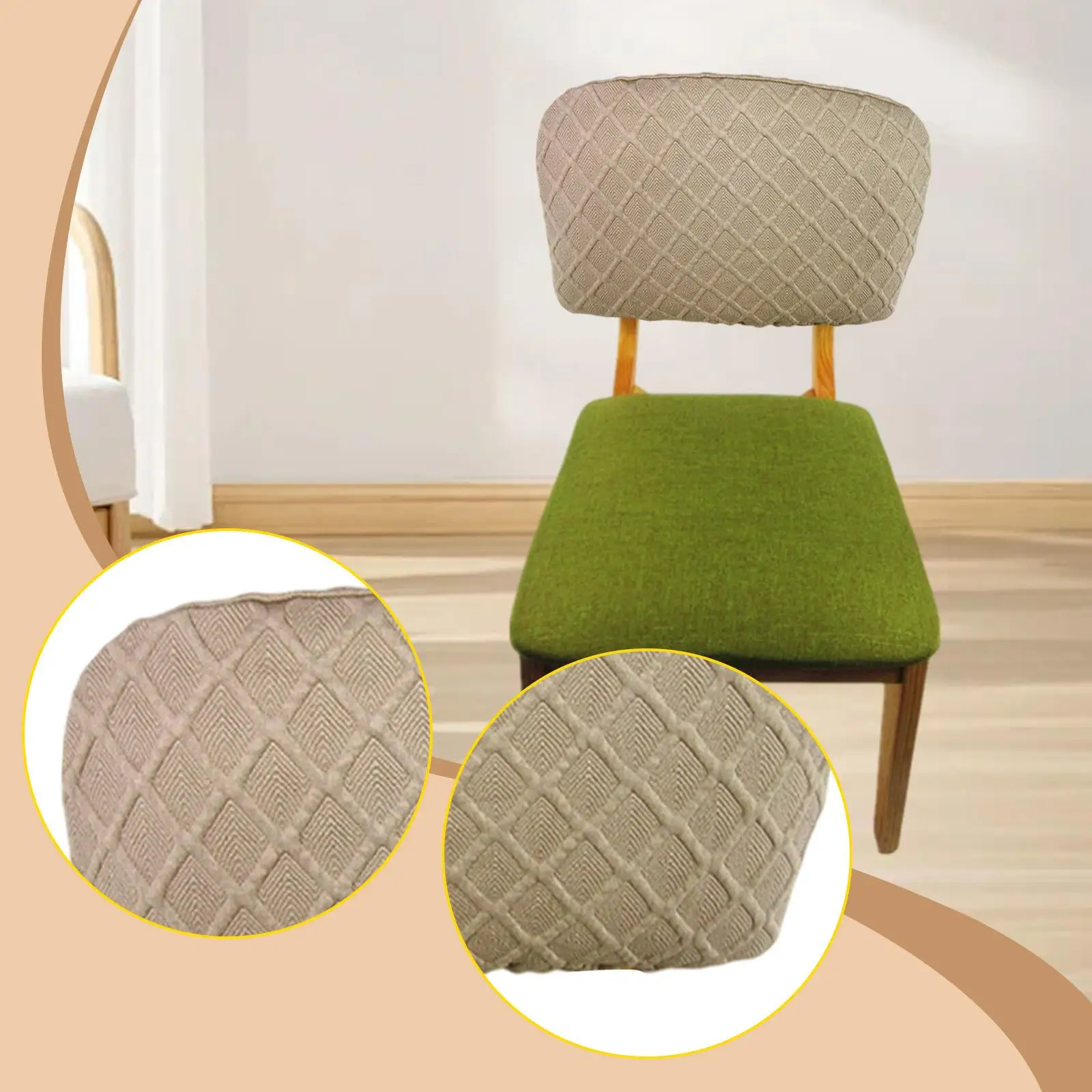 Rotating Chair Slipcover Elastic Backrest Cover Washable Polyester Dustproof for seat Protection for Computer Office Chair