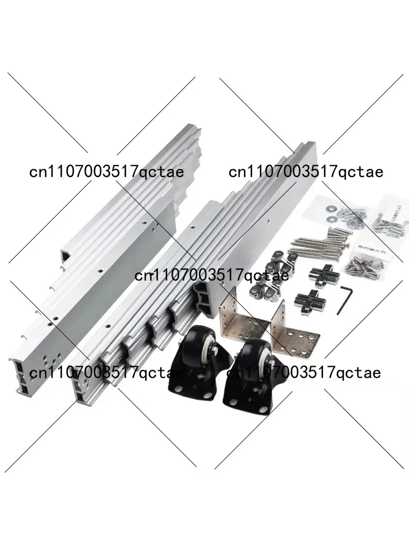 5/6 Hidden Folding Table Rails Aluminum Telescopic Cabinets Dining Slide Rails Flat Push Folding Table Hardware Accessories