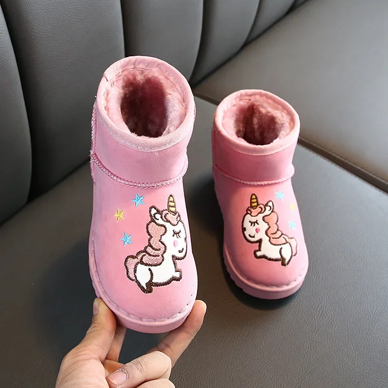 Botas Para Niña Pluche Kinderen Snowlaars Nieuwe Verdikte Meisje Katoenen Schoen Suède Enkellaarzen Jongen Casual Schoen Kinderen Schoen Сапоги