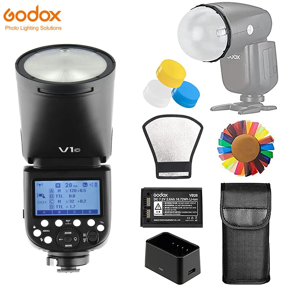 Godox V1 Flash V1C V1N V1S V1F V1O V1P TTL 1/8000s HSS Speedlite Flash for Canon Sony Nikon Olympus Fuji Panasonic Pentax Camera