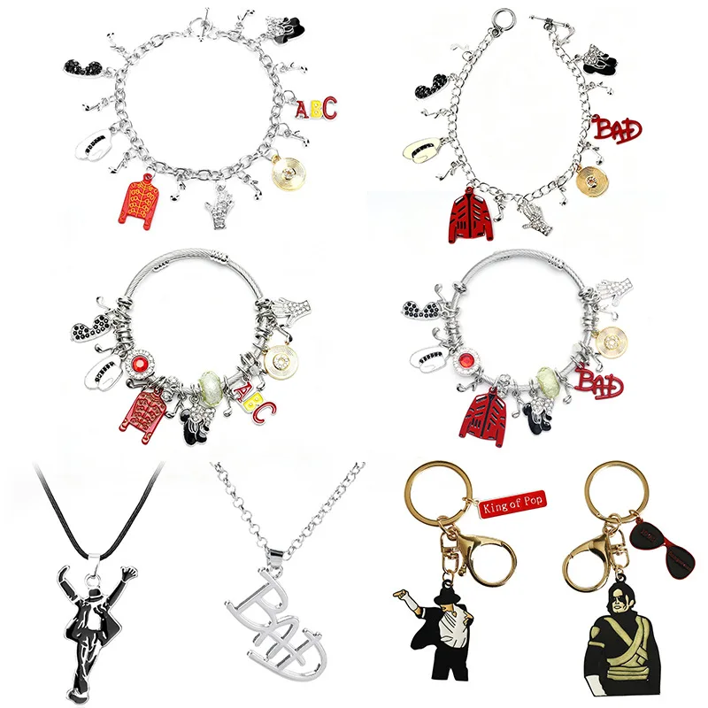 New Arrival Michael Jackson Music Charm Bracelet BAD Necklace Infinity Bracelet Love Trendy Singer Bracelets For Fans Gifts