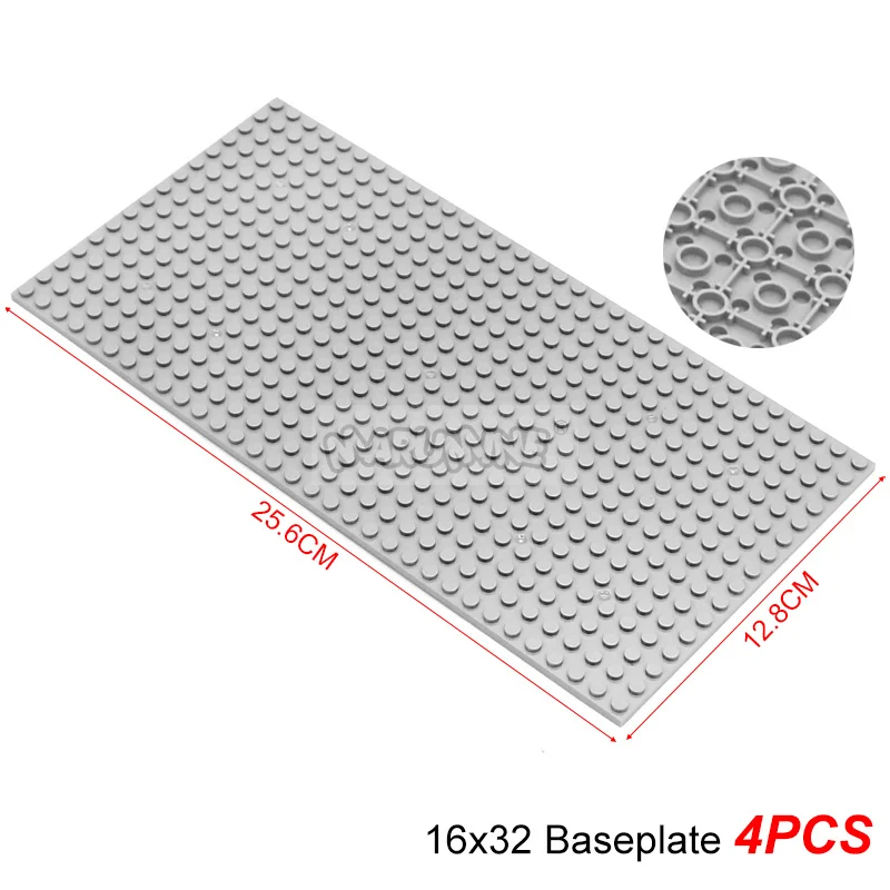 Marumine 4 Stück 16 x 32 doppelseitige Grundplatte 3857 kompatibles klassisches Baustein-Zubehör, MOC-Modell, Montage, Grundplatine, Teil