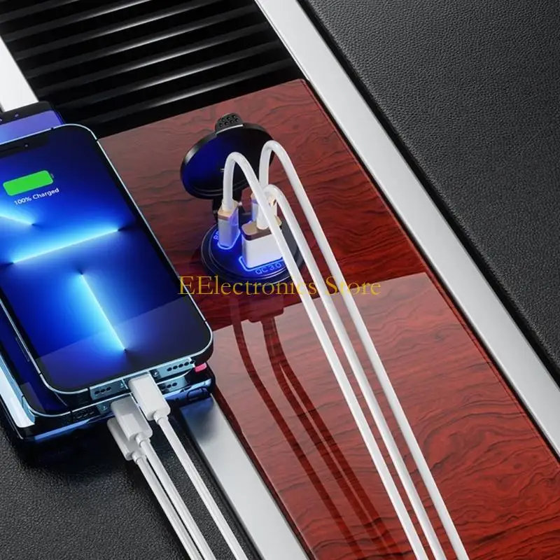 

B03C Водонепроницаемый USB -зарядный адаптер тройной порт быстрого зарядного автомобиля Socket PD45W