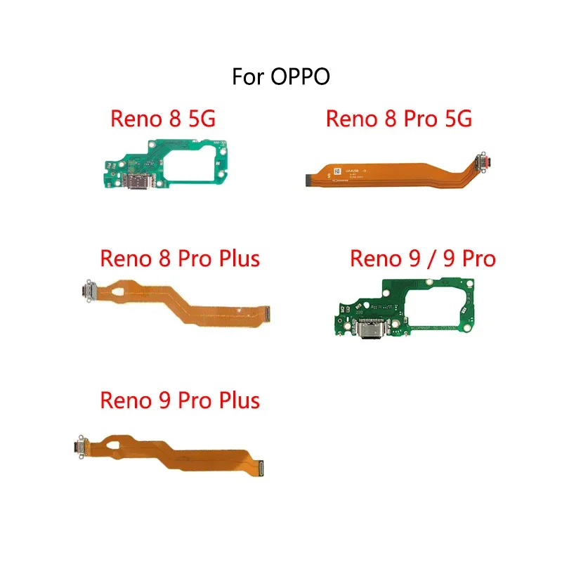 

USB-порт для зарядки док-станции, разъем, гибкий кабель для OPPO Reno 8 9 Pro Plus 5G, модуль зарядной платы