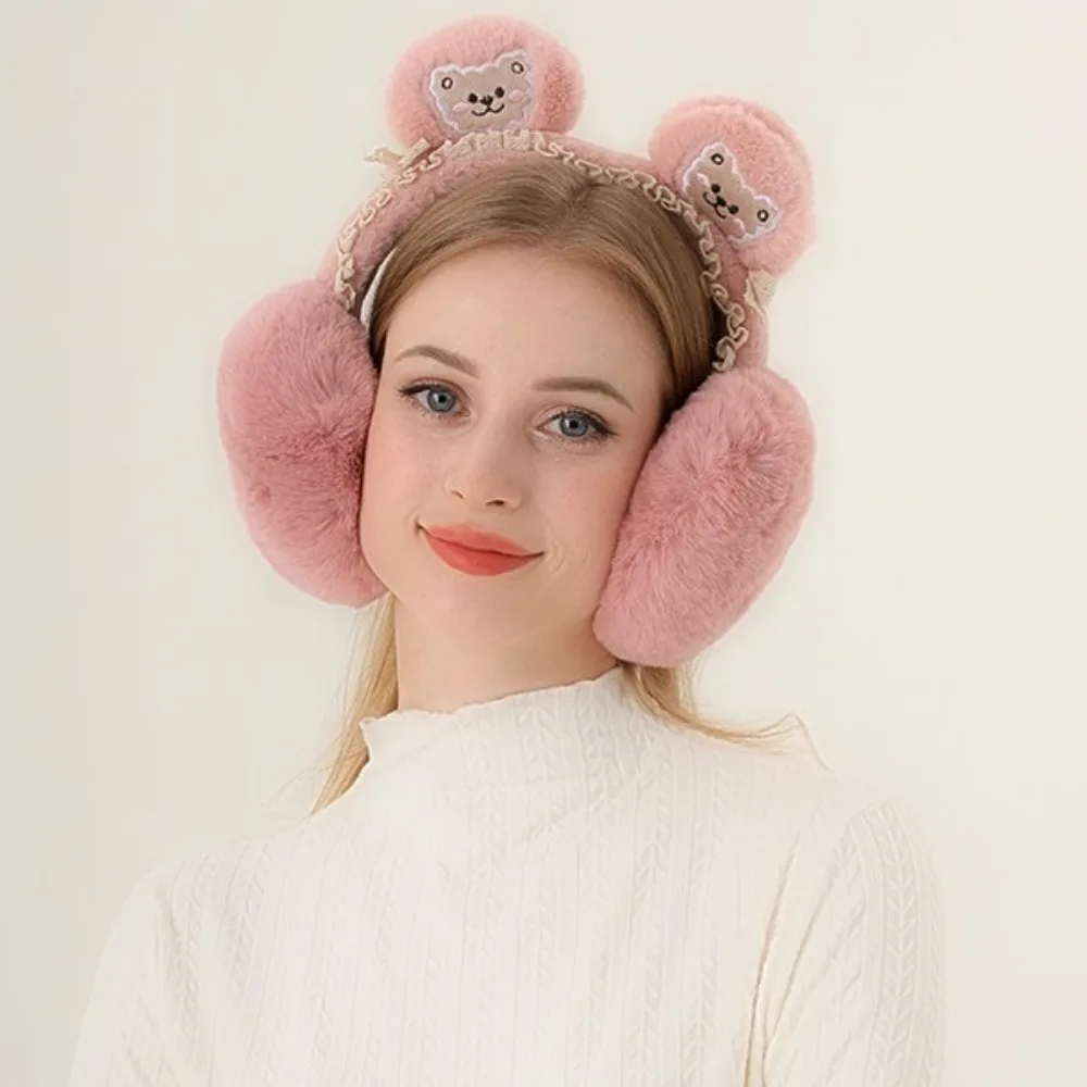 Creative Rabbit Ear Cute Bear Ears Earmuffs Soft Plush Ear Cover Keep Warm Cold Protection Folding Earflap Outdoor