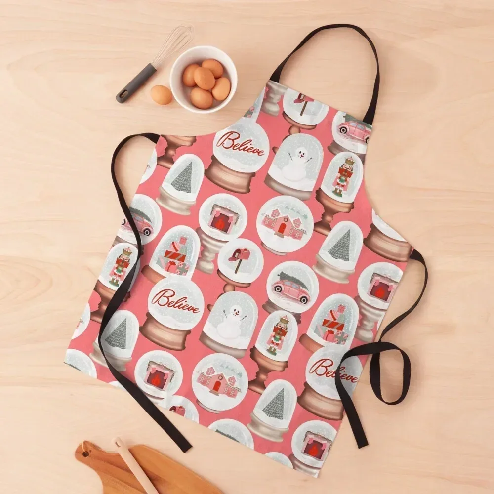 

Pink Glam Winter Snow Globes Apron Kitchen Special Accessories Novelties Kitchen And Home Funny Cleaning Products For Home Apron