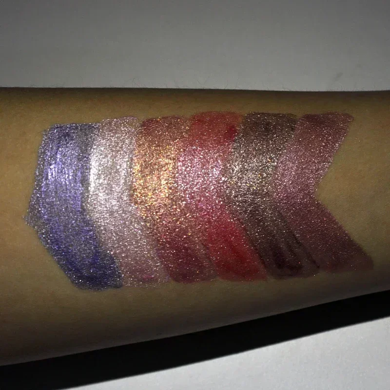 6 cores marca diamante brilho batom metálico à prova dwaterproof água longa duração tatuagem batom líquido glitter pó brilho labial