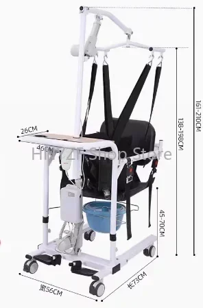 

Home care electric transfer chair, bathroom seat with adjustable wheels, shower and toilet