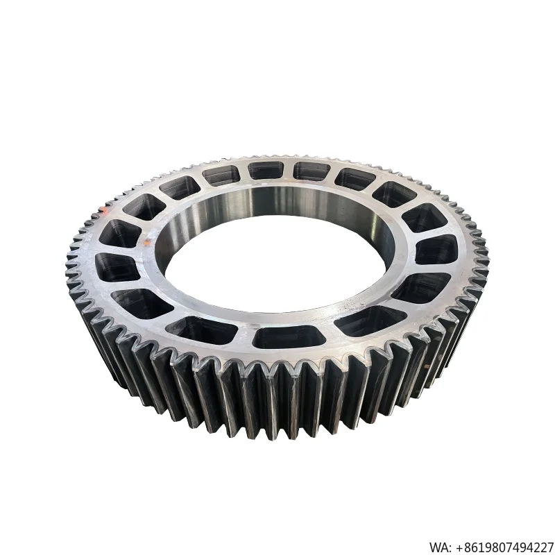 CNC Machined Steel Ring Gear Large Bore Transmission Component for Mining Equipment